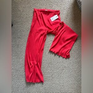 Loose red pants